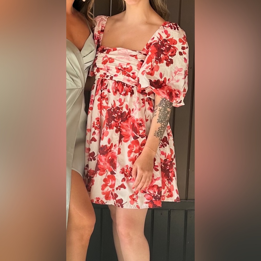Abercrombie & Fitch Floral Red Mini Dress
